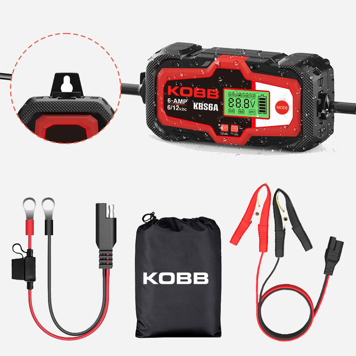    Kobb KBS6A 6/12V 150A Dijital Akü Şarj ve Akü Bakım Desülfatör Power Supply 