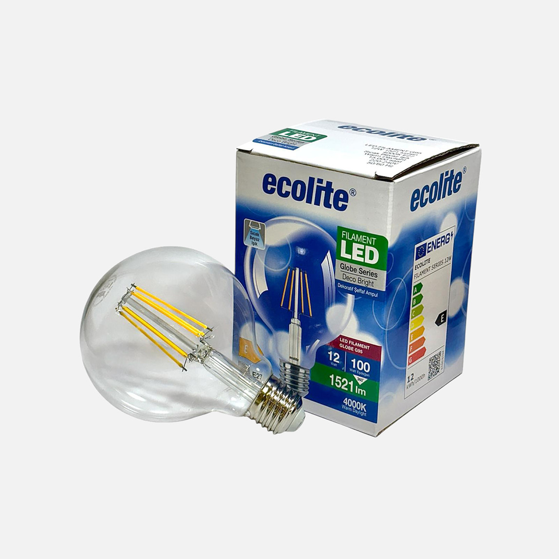    Ecolite LED Filament G9512W Sıcak Beyaz Işık (4000K) 