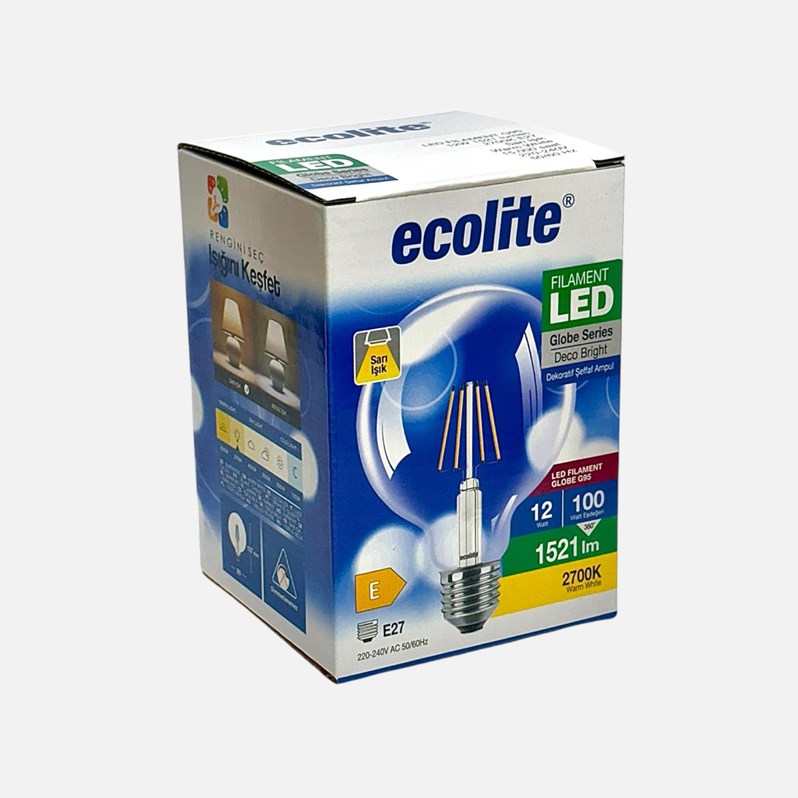    Ecolite LED Filament G9512W Sarı Işık (2700K) 