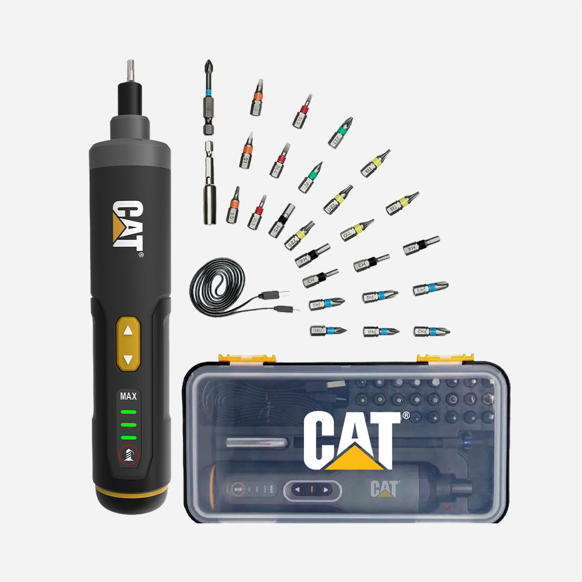    CAT DX1110 3.6Volt 1.5Ah. Li-ion Akıllı Şarjlı Tornavida (26 adet Bits Uç Seti Hediyeli) 