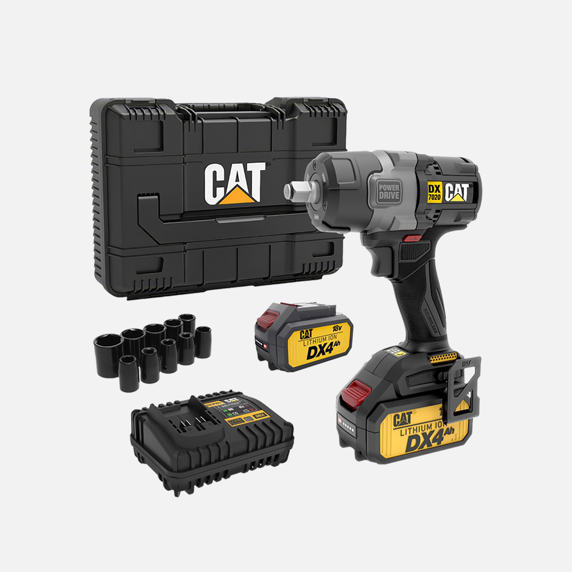    CAT DX7020 18Volt 4.0 Ah Çift Akülü Kömürsüz 700-880Nm Profesyonel Şarjlı Somun Sıkma 