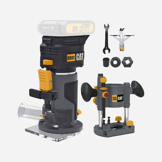 CAT DX82B.3 18Volt Şarjlı Kömürsüz 6mm Devir Ayarlı Profesyonel Avuç İçi El Frezesi Formika Tıraşlama (Akü ve Şarj Cihaz