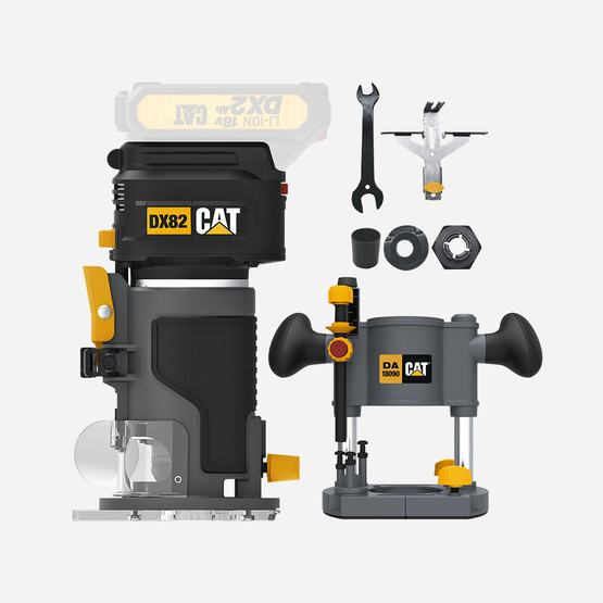 CAT DX82B.3 18Volt Şarjlı Kömürsüz 6mm Devir Ayarlı Profesyonel Avuç İçi El Frezesi Formika Tıraşlama (Akü ve Şarj Cihaz