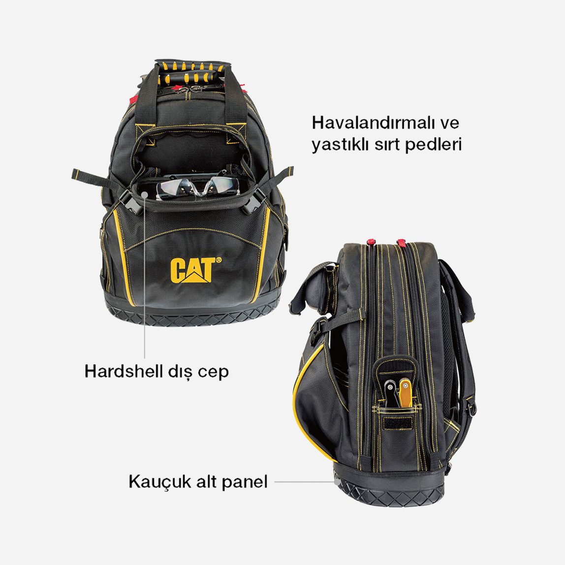    CAT DA980197 18'' 2 Bölmeli Ağır Hizmet Bez Alet Sırt Takım Çantası 