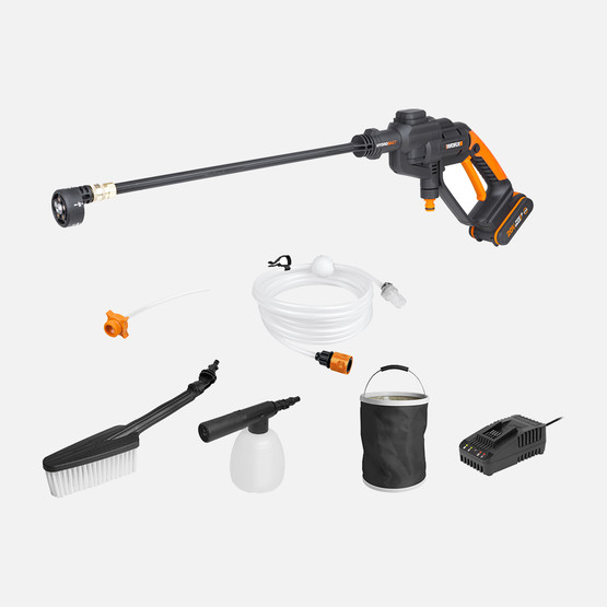 WORX WG620E.2 20Volt 2.0Ah. Li-ion 24 Bar Basınçlı Yıkama Tabancası (4 Parça Yıkama Seti)