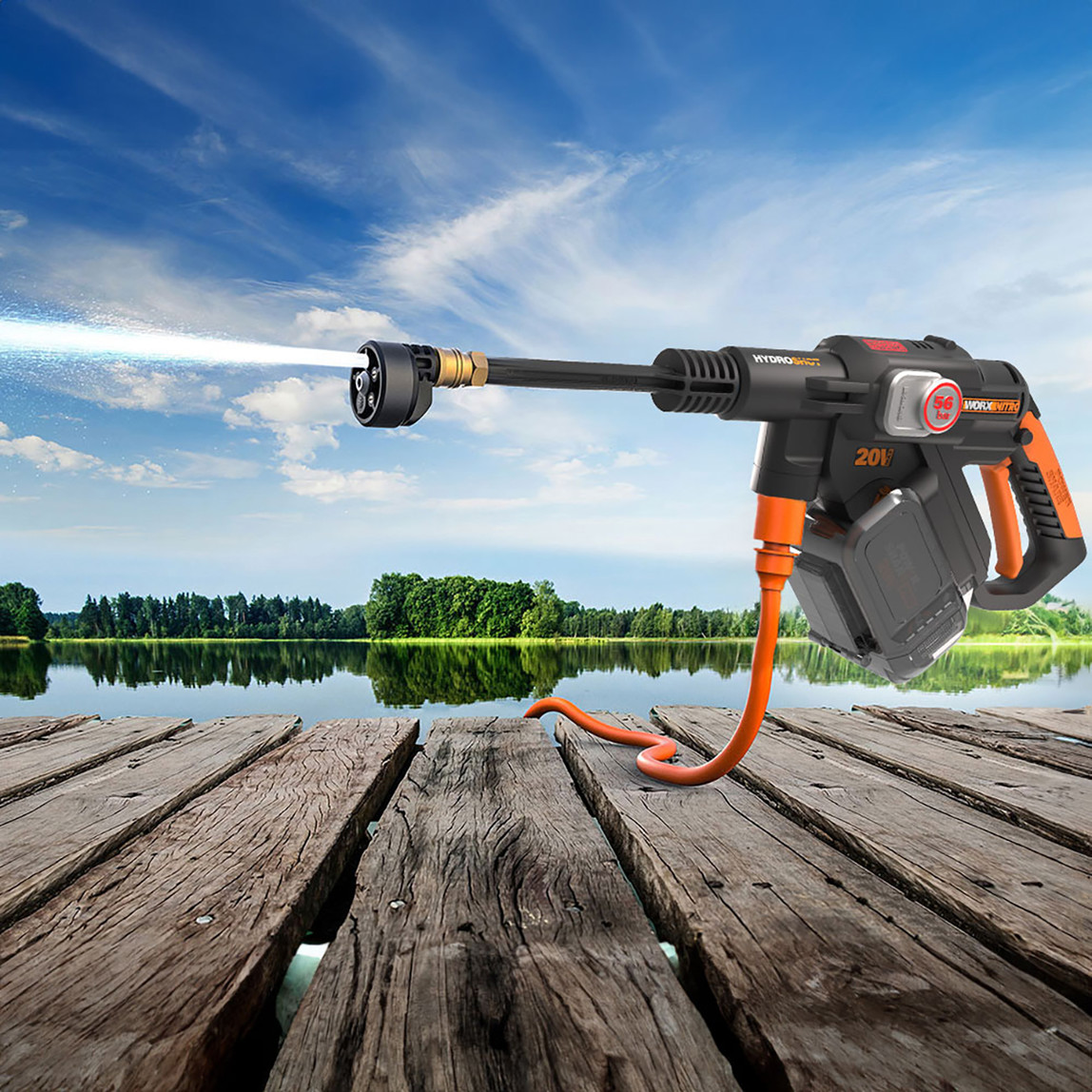    WORX WG633E 20Volt 4.0Ah. Li-ion 56Bar Kömürsüz Basınçlı Yıkama Tabancası (2 Parça Yıkama Seti) 