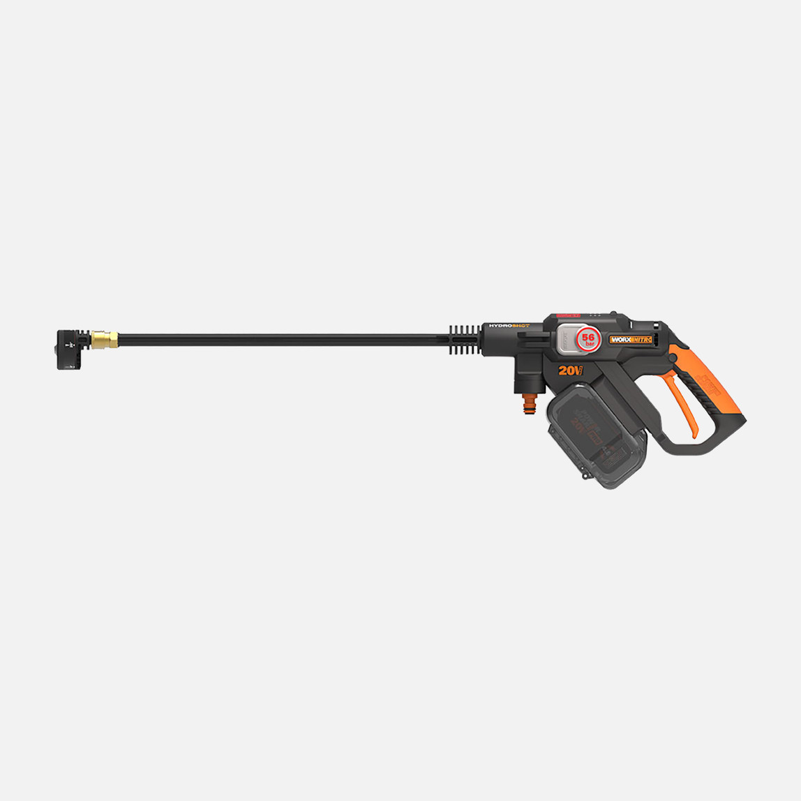    WORX WG633E 20Volt 4.0Ah. Li-ion 56Bar Kömürsüz Basınçlı Yıkama Tabancası (2 Parça Yıkama Seti) 