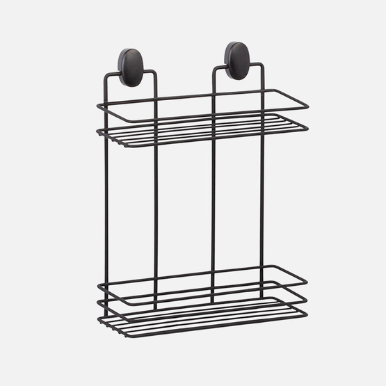 Okyanus Home Dübelli Dikdörtgen 2 Katlı Raf Siyah