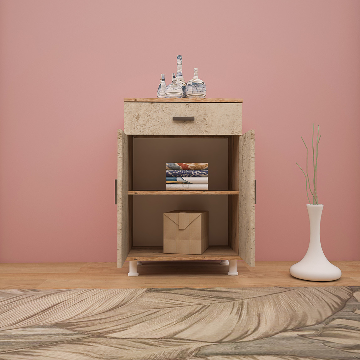    Movemo CT101 Çam Traverten Çok Amaçlı Dolap 