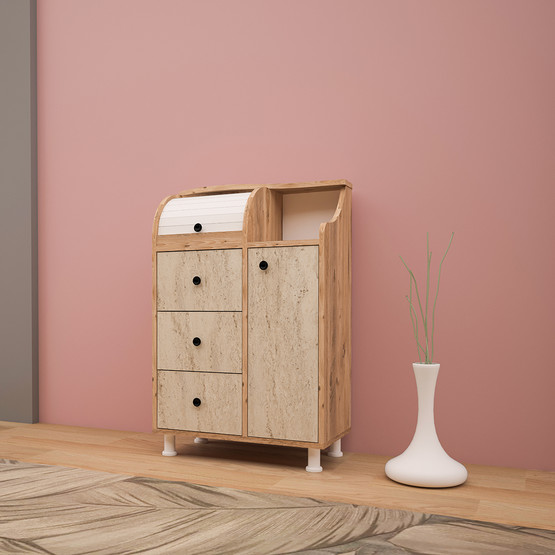 Movemo CT011 Çam Traverten Çok Amaçlı Dolap