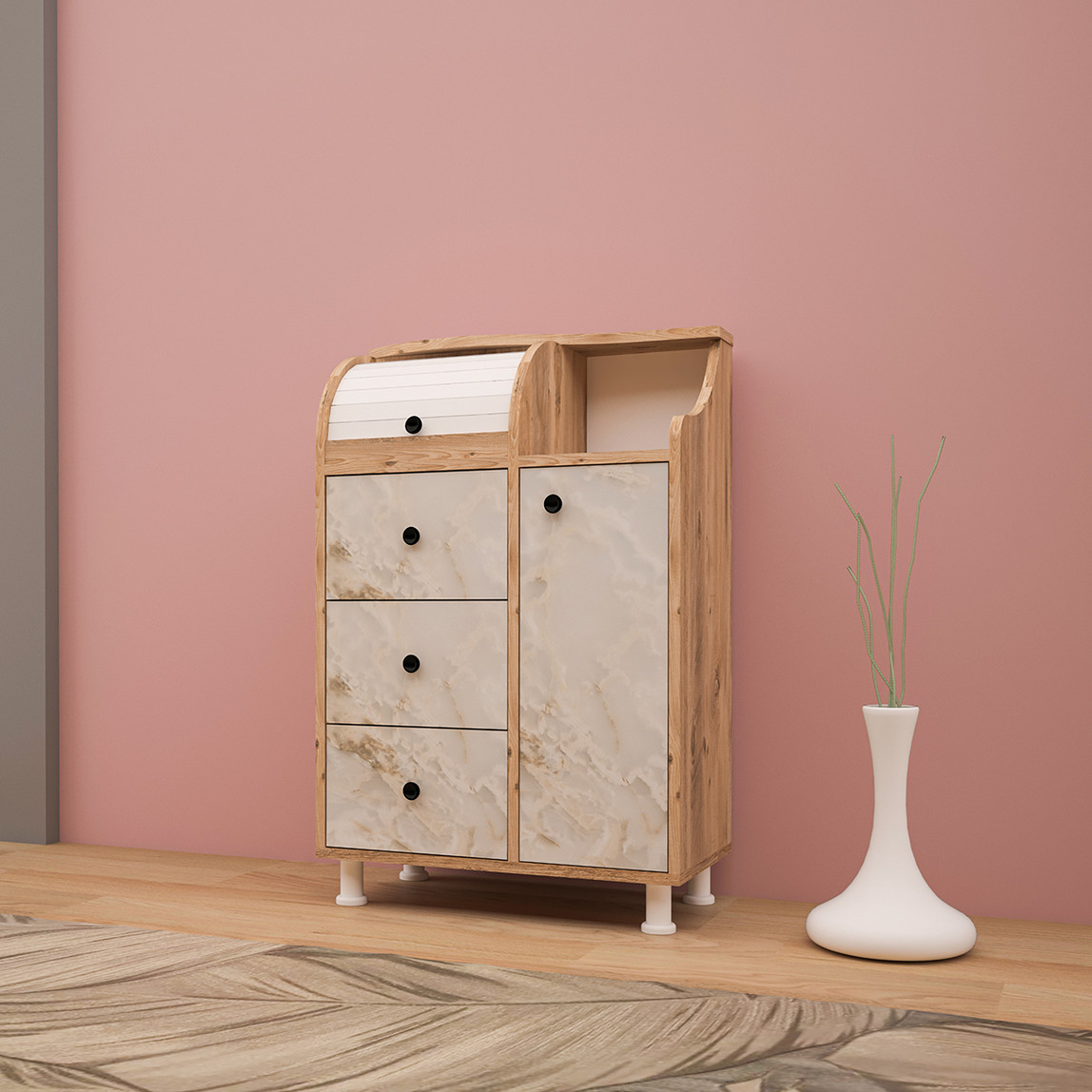    Movemo CM011 Çam Mola Çok Amaçlı Dolap 