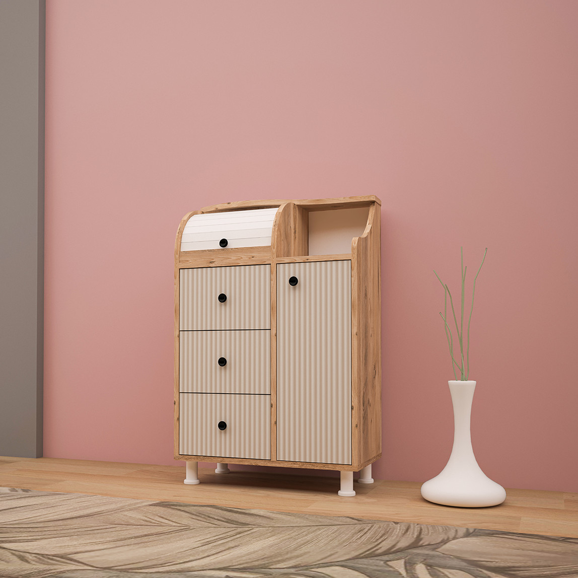    Movemo CD011 Çam Dor Çok Amaçlı Dolap 