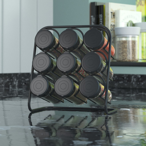 Teknotel MG025 9'lu Standlı Cam Şişeli Baharatlık