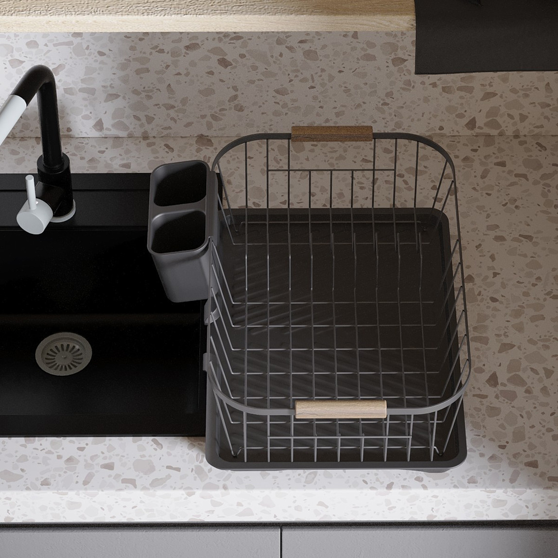    Teknotel KB088 Tepsili Bulaşıklık Siyah 