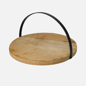 Koopmann Servis Tabağı Mango Ağacı Metal Saplı