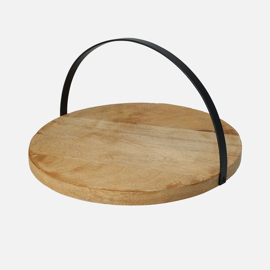 Koopmann Servis Tabağı Mango Ağacı Metal Saplı