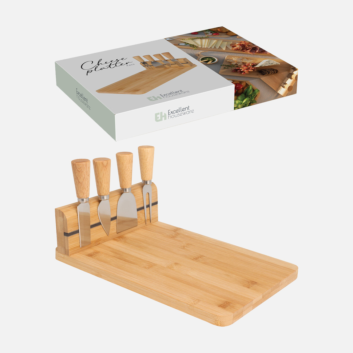    Koopmann Bambu Peynir Tahtası ve Bıçak Standı Seti 