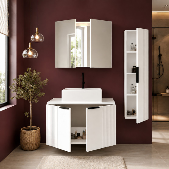 Fly Chester 80 cm MDF Banyo Dolabı