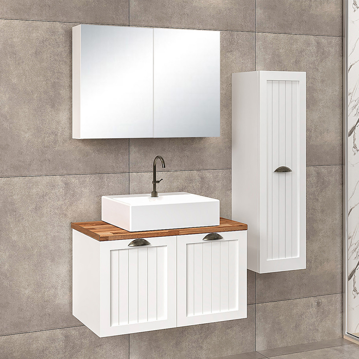    Fly Aren 80 cm MDF Banyo Dolabı 