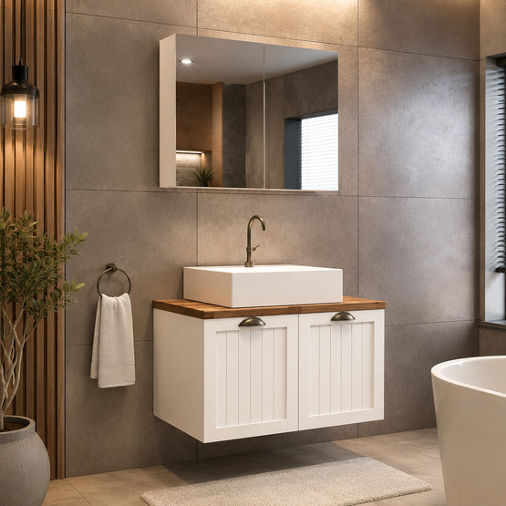 Fly Aren 80 cm MDF Banyo Dolabı
