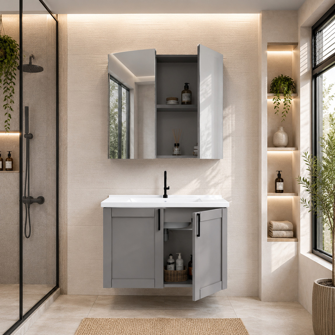    Fly Riva 80 cm MDF Banyo Dolabı 