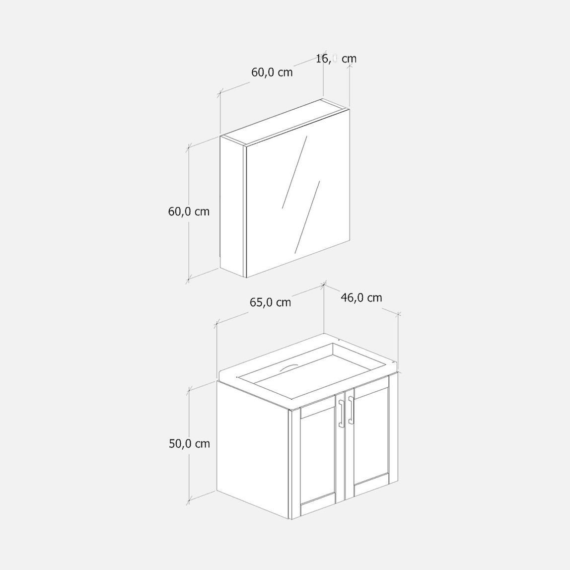    Fly Riva 65 cm MDF Banyo Dolabı 