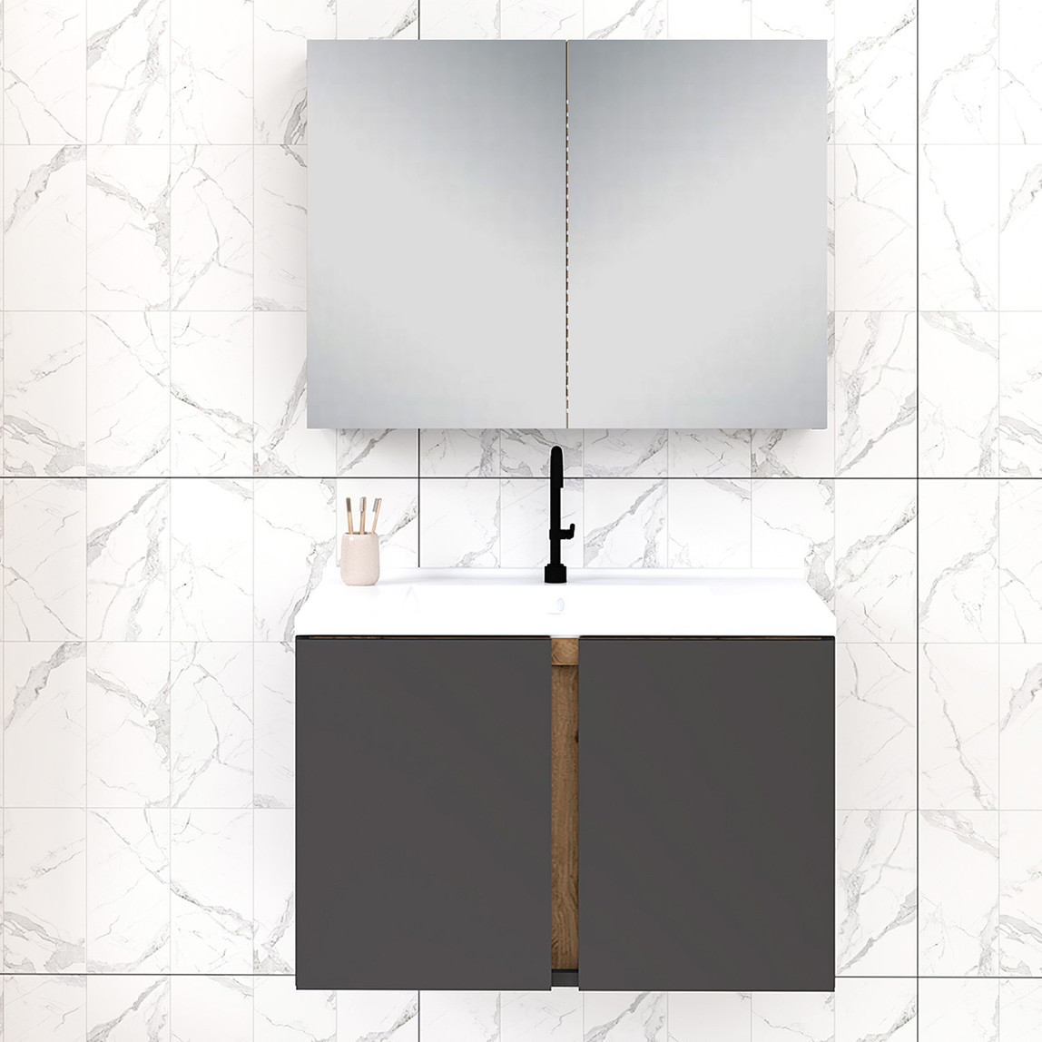    Fly Lavina 80 cm MDF Banyo Dolabı 
