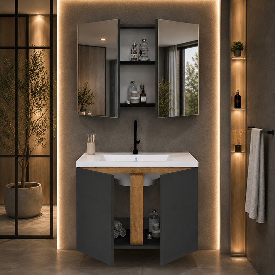 Fly Lavina 80 cm MDF Banyo Dolabı