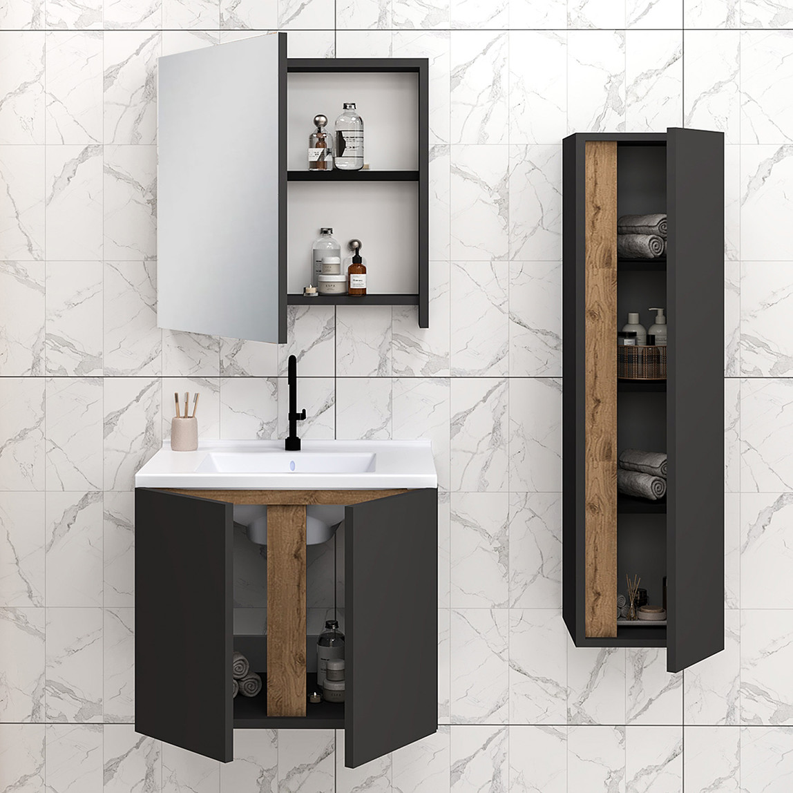    Fly Lavina 65 cm MDF Banyo Dolabı 