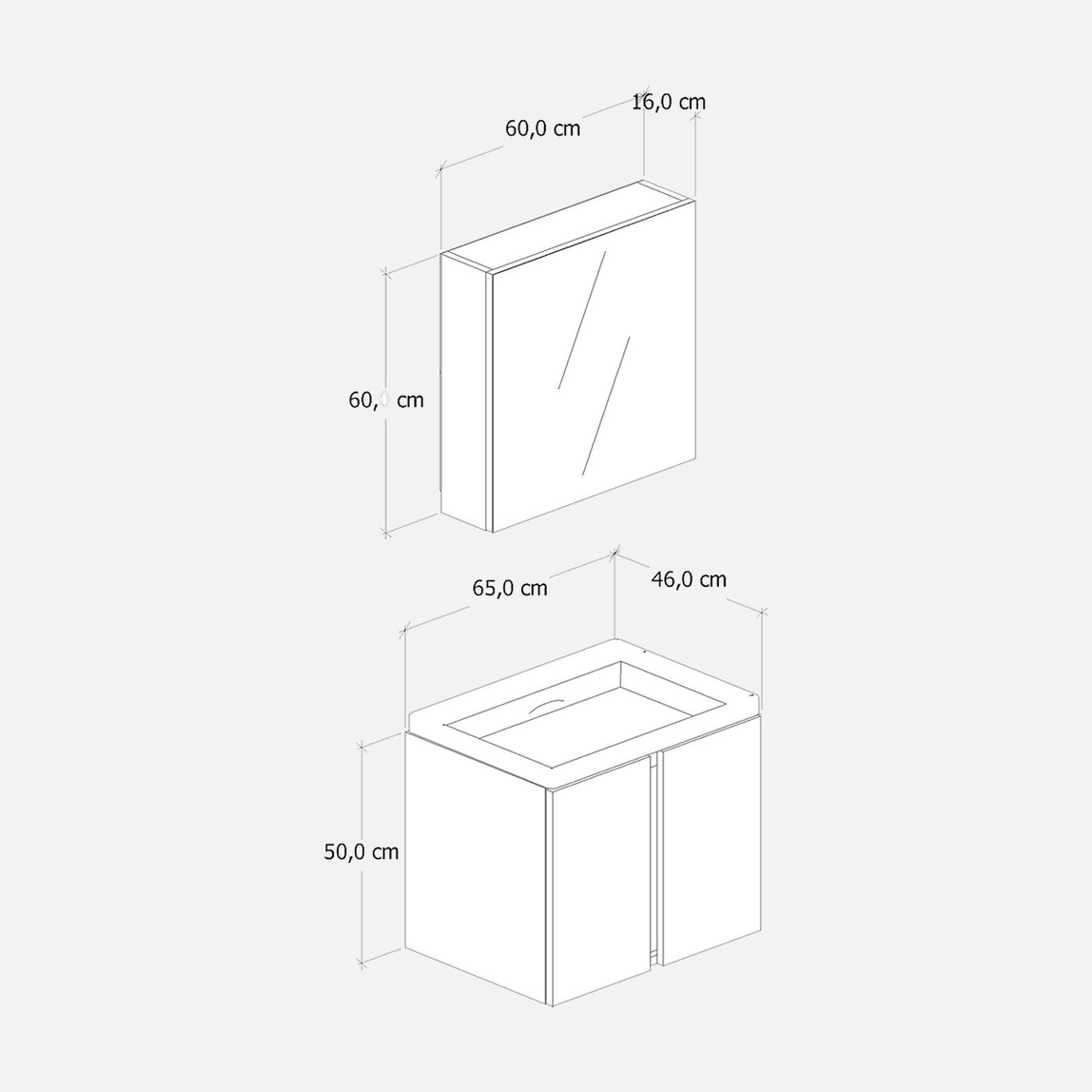    Fly Lavina 65 cm MDF Banyo Dolabı 