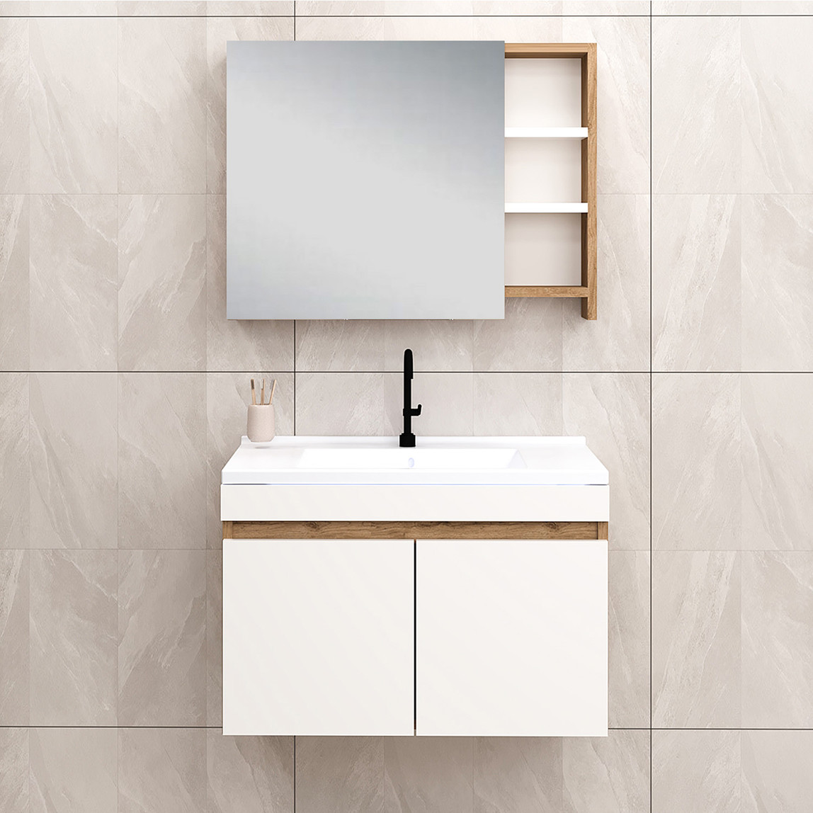    Fly Saura 80 cm MDF Banyo Dolabı 