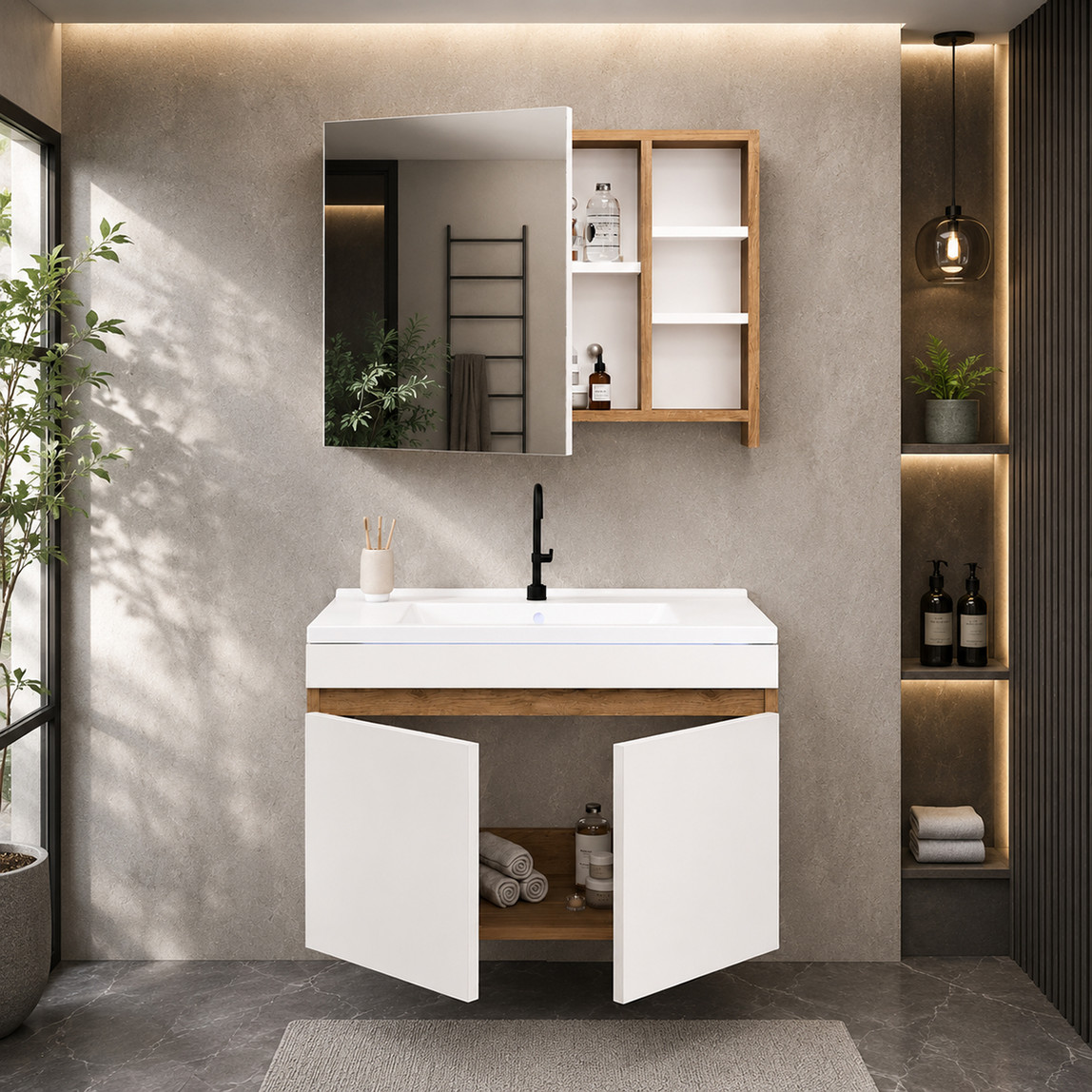    Fly Saura 80 cm MDF Banyo Dolabı 