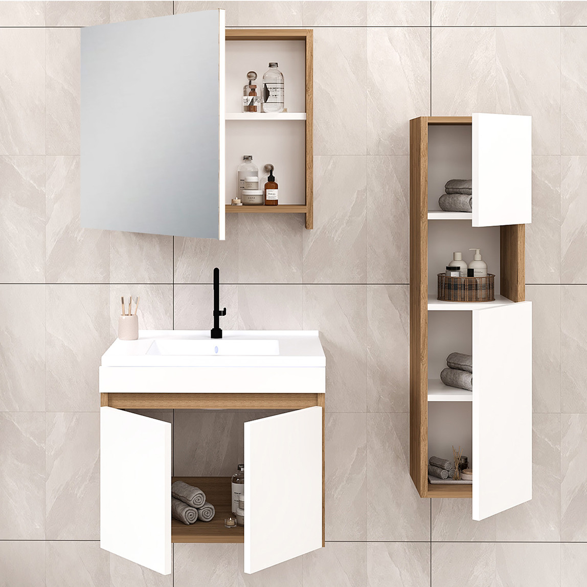    Fly Saura 65 cm MDF Banyo Dolabı 