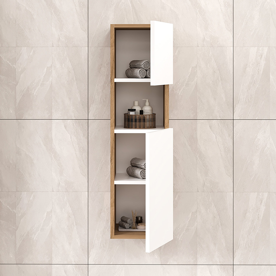    Fly Saura MDF Banyo Boy Dolabı 