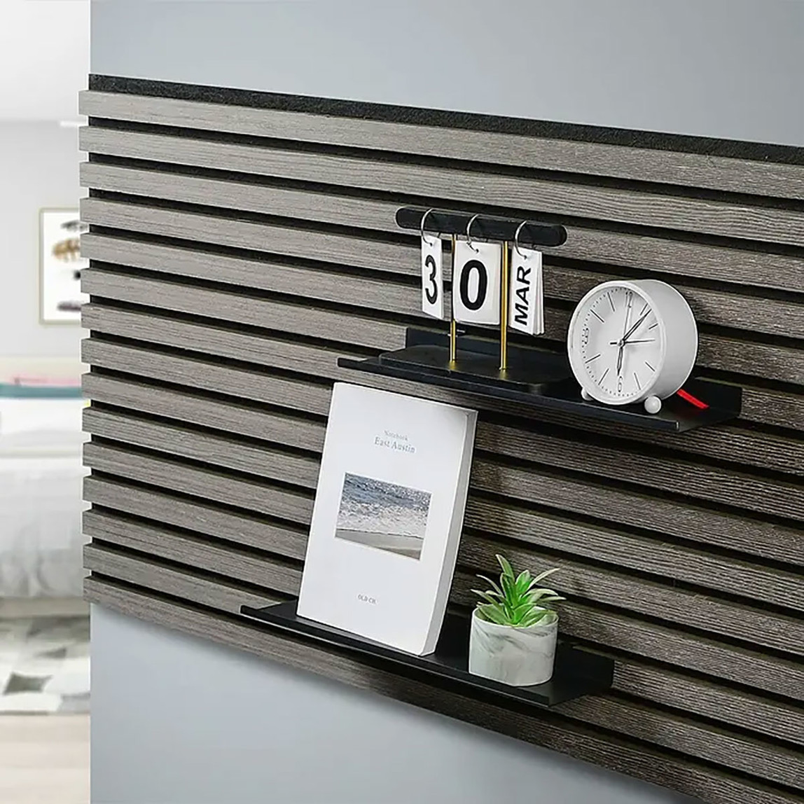    Akustik Panel Rafı Siyah 40 cm 