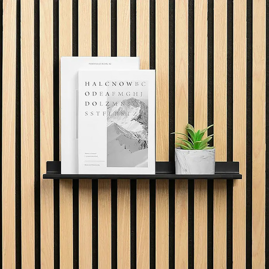 Akustik Panel Rafı Siyah 40 cm