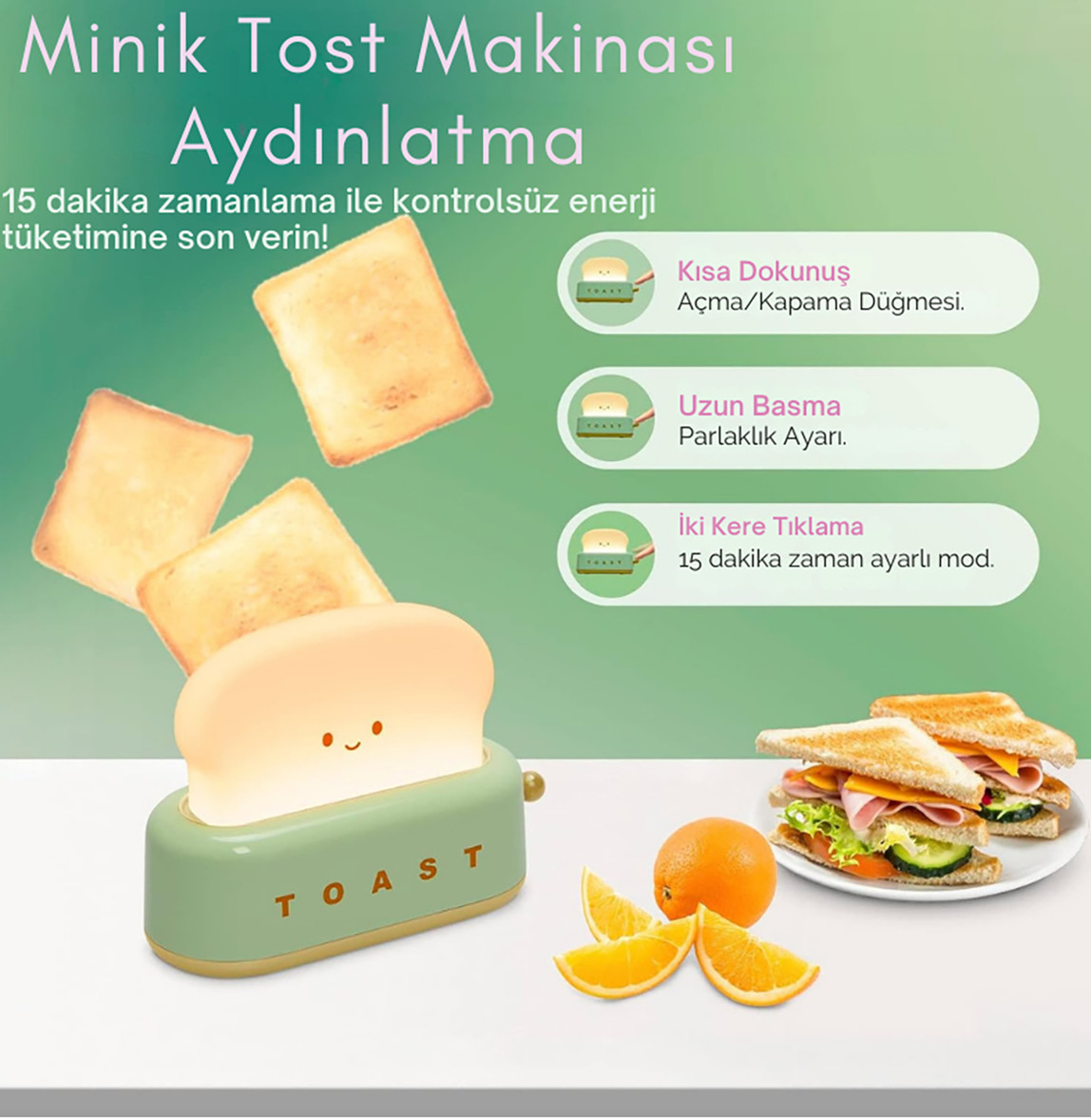    Tost Ekmeği Led Masa Lambası 