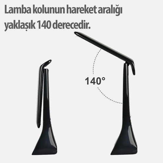 Çok Fonksiyonlu Led Masa Lambası Siyah