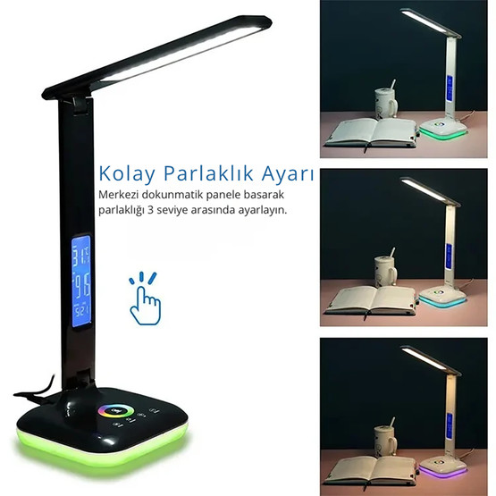 Dokunmatik Rgb Led Masa Lambası Siyah