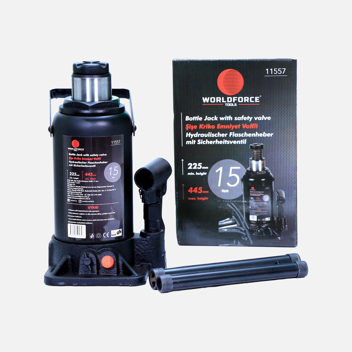    Hidrolik Şişe Kriko 15 Ton 225-425mm 