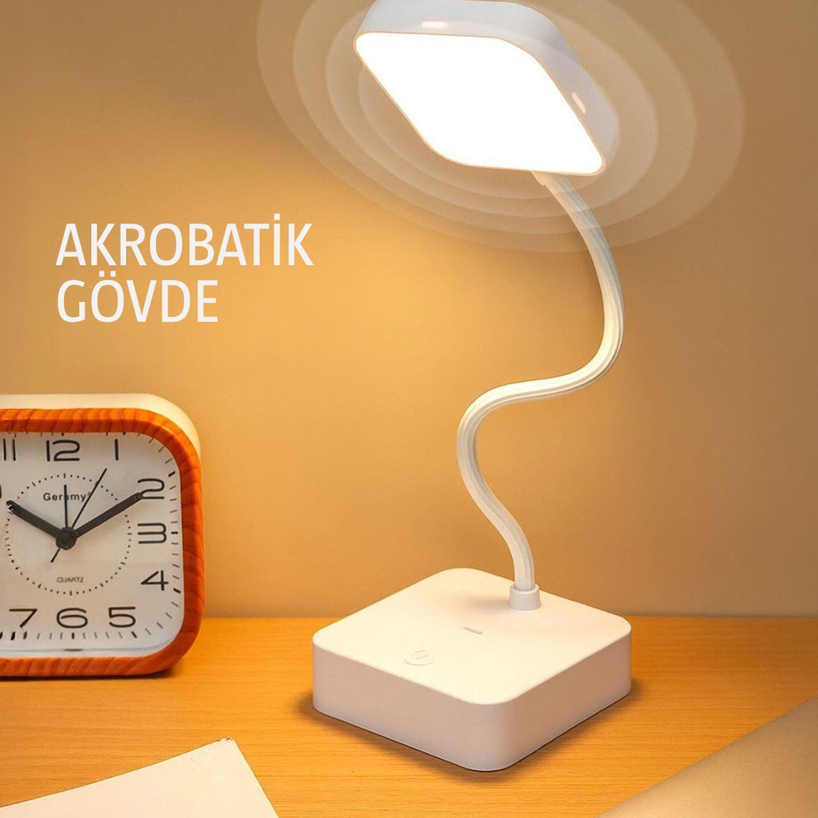    Petrix Usb Şarjlı Dimerli 20 Led Masa Lambası Beyaz 