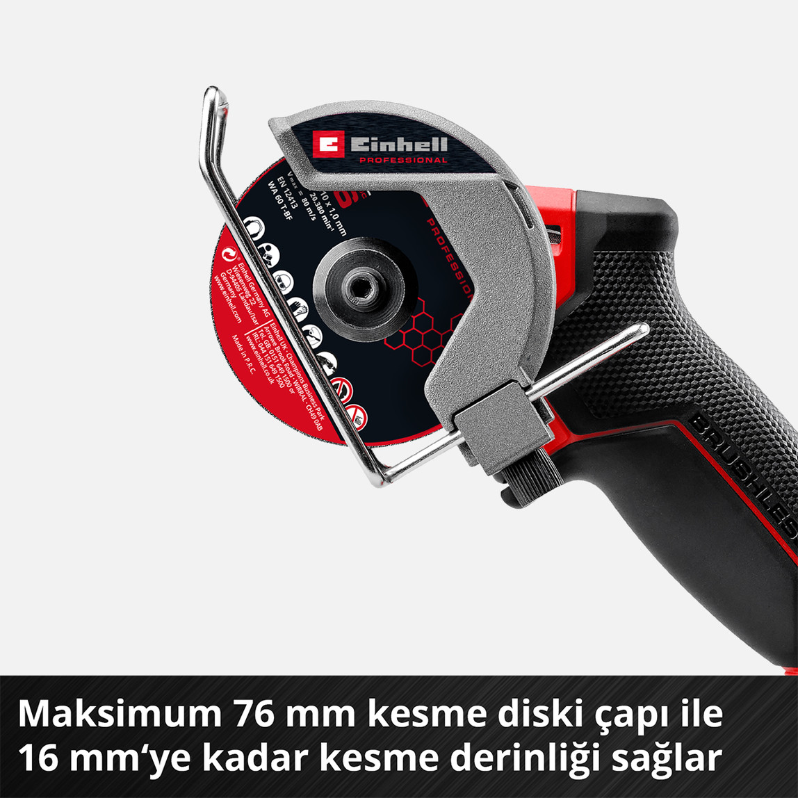    Einhell Profesyonel TP-CO 18/76-C Li BL-Solo Akülü Kesme Taşlama (Akü ve Şarj Cihazı Dahil Değildir.) 