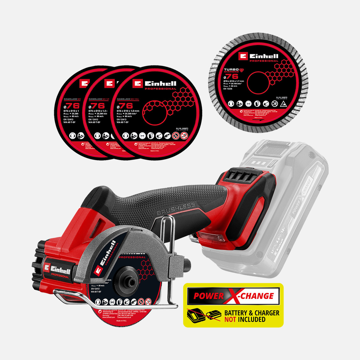    Einhell Profesyonel TP-CO 18/76-C Li BL-Solo Akülü Kesme Taşlama (Akü ve Şarj Cihazı Dahil Değildir.) 