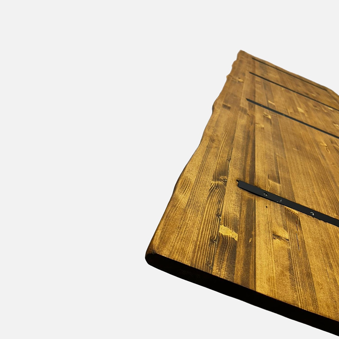    Kenarı Radiuslu Ladin Eskitme Masa Tablası 