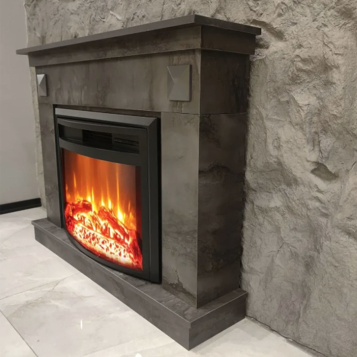    Dlc Irony 1800W Dekoratif Şömine Koyu Gri 