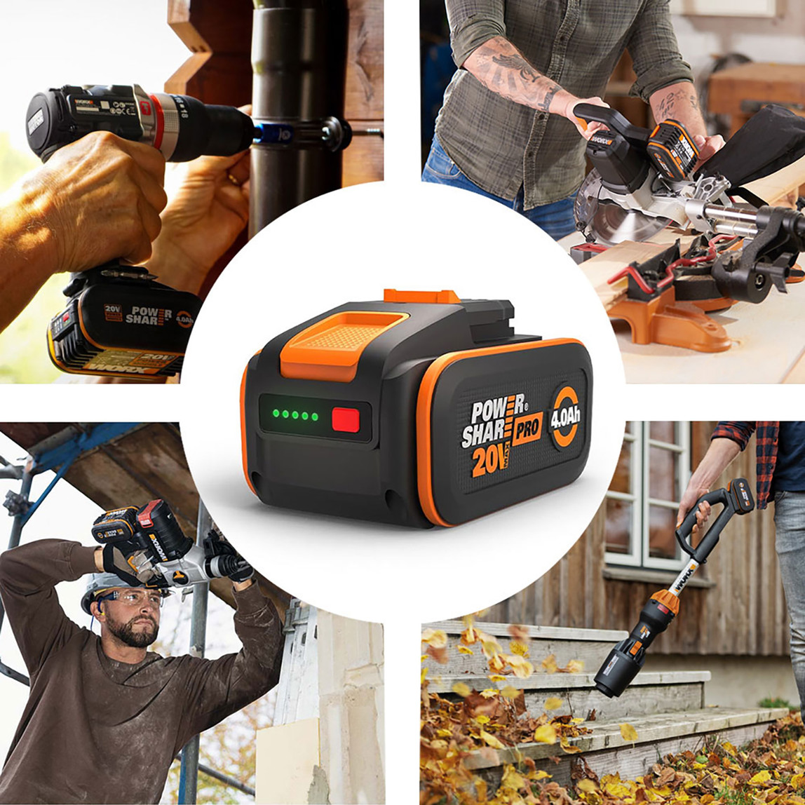   Worx WA3644 20Volt 4.0Ah. Li-ion PowerShare Pro Yedek Akü 