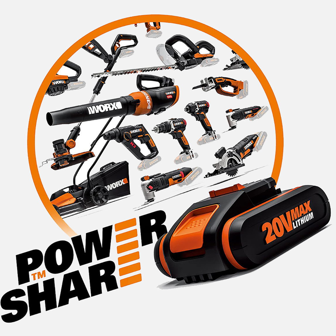    Worx WA3645 20Volt 5.0Ah Li-ion PowerShare Pro Yedek Akü 