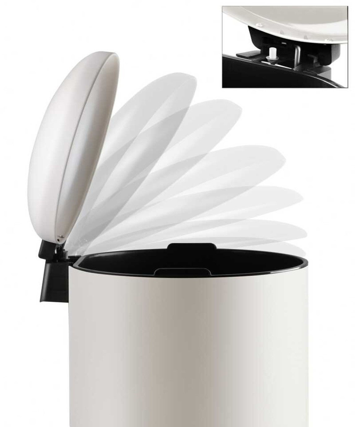    Bombe Kapaklı Çöp Kovası 40L Mat Bej 