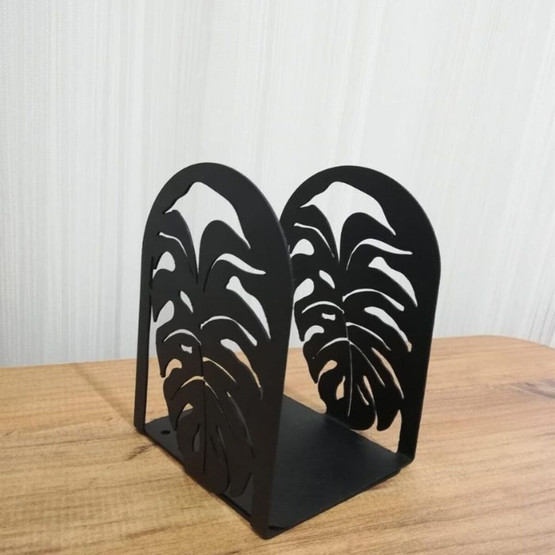 Home Puzzle Yaprak Desenli Kitap Tutucu 2'li Siyah