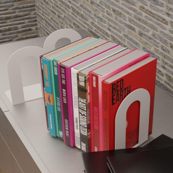 Home Puzzle Klasik Kitap Tutucu 2'li Beyaz